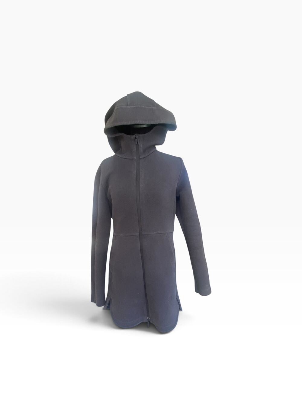 Lululemon Women’s Size 6 Black Long Hooded Full Zip Jacket Coat Athletic